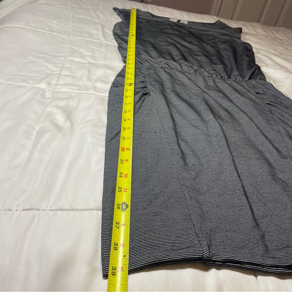Athleta Size Small Micro Striped Westwood Dress Ruched - Picture 7 of 9